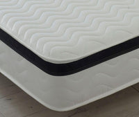 Black & White Faux Pillow Top Memory Fibre Sprung Mattress